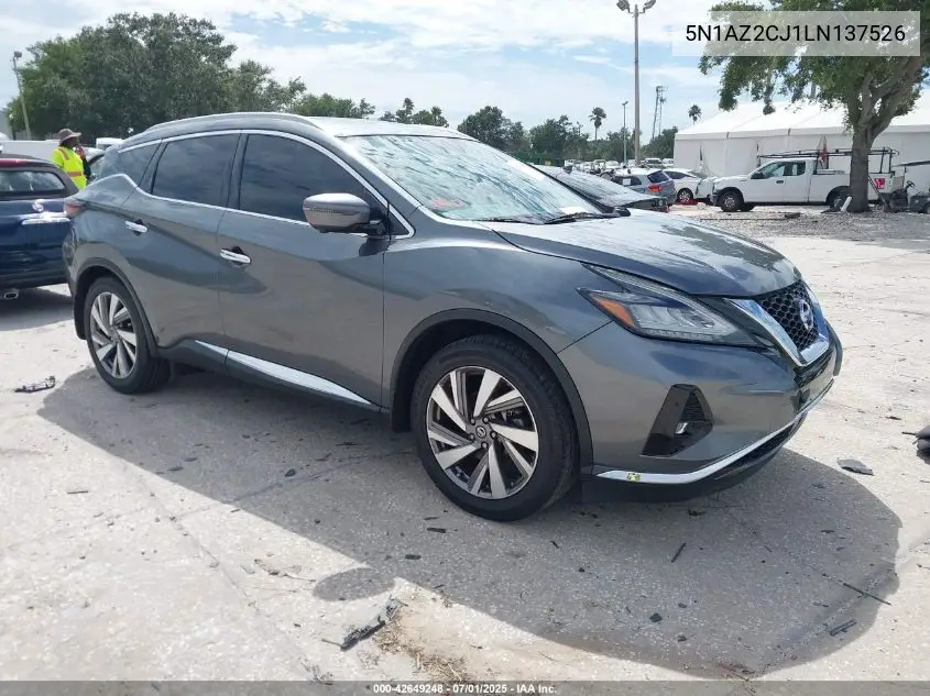 2020 Nissan Murano Sl Fwd VIN: 5N1AZ2CJ1LN137526 Lot: 42649248