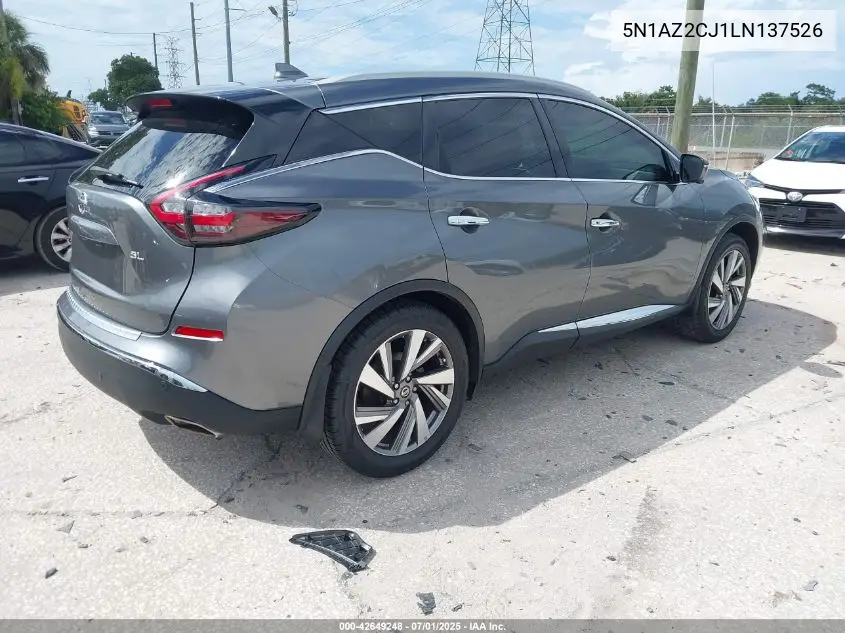 2020 Nissan Murano Sl Fwd VIN: 5N1AZ2CJ1LN137526 Lot: 42649248