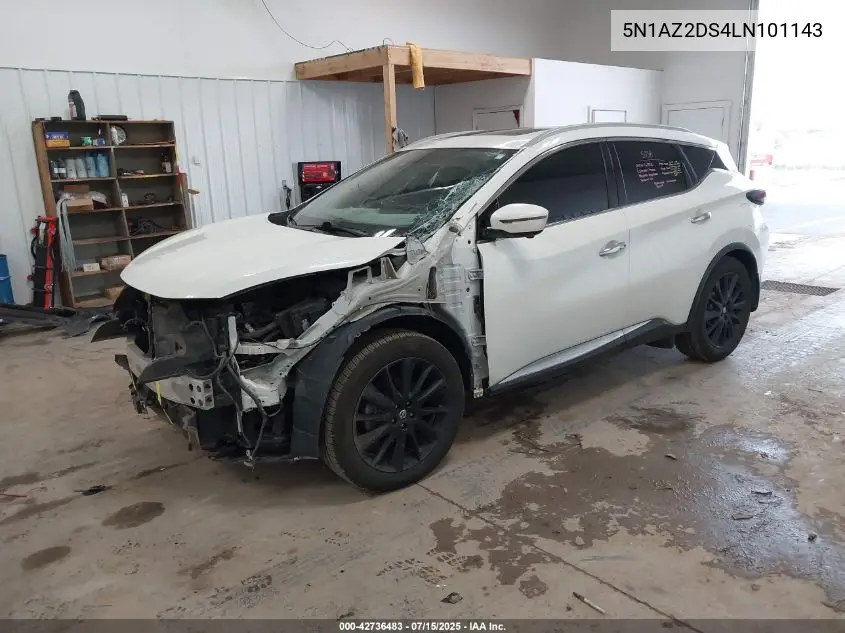 2020 Nissan Murano Platinum Intelligent Awd VIN: 5N1AZ2DS4LN101143 Lot: 42736483