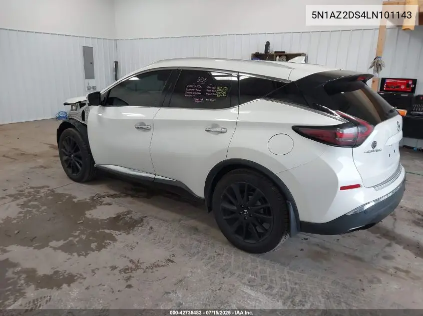 2020 Nissan Murano Platinum Intelligent Awd VIN: 5N1AZ2DS4LN101143 Lot: 42736483