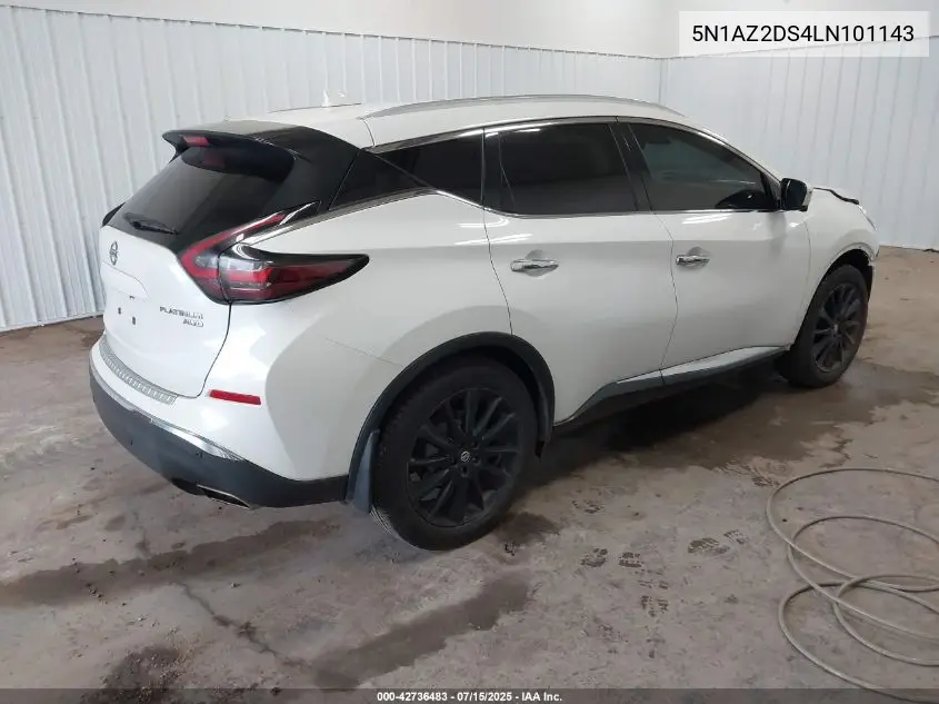 2020 Nissan Murano Platinum Intelligent Awd VIN: 5N1AZ2DS4LN101143 Lot: 42736483
