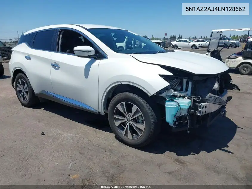 2020 Nissan Murano S Fwd VIN: 5N1AZ2AJ4LN128662 Lot: 42772866