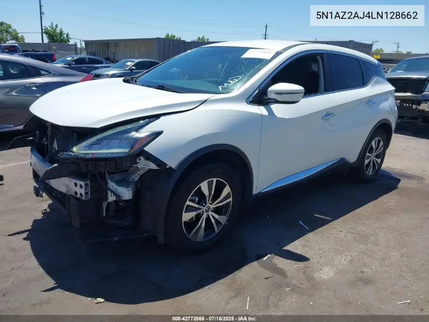 2020 Nissan Murano S Fwd VIN: 5N1AZ2AJ4LN128662 Lot: 42772866