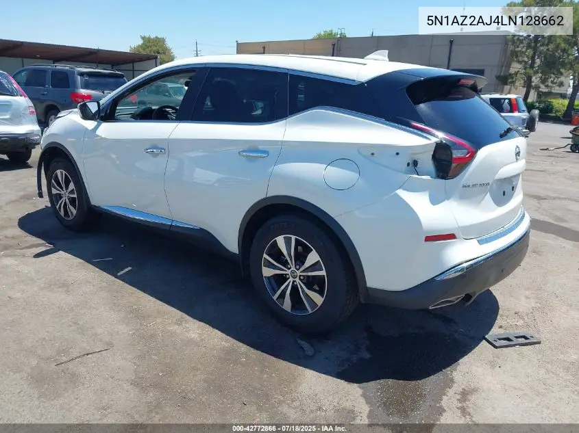 2020 Nissan Murano S Fwd VIN: 5N1AZ2AJ4LN128662 Lot: 42772866