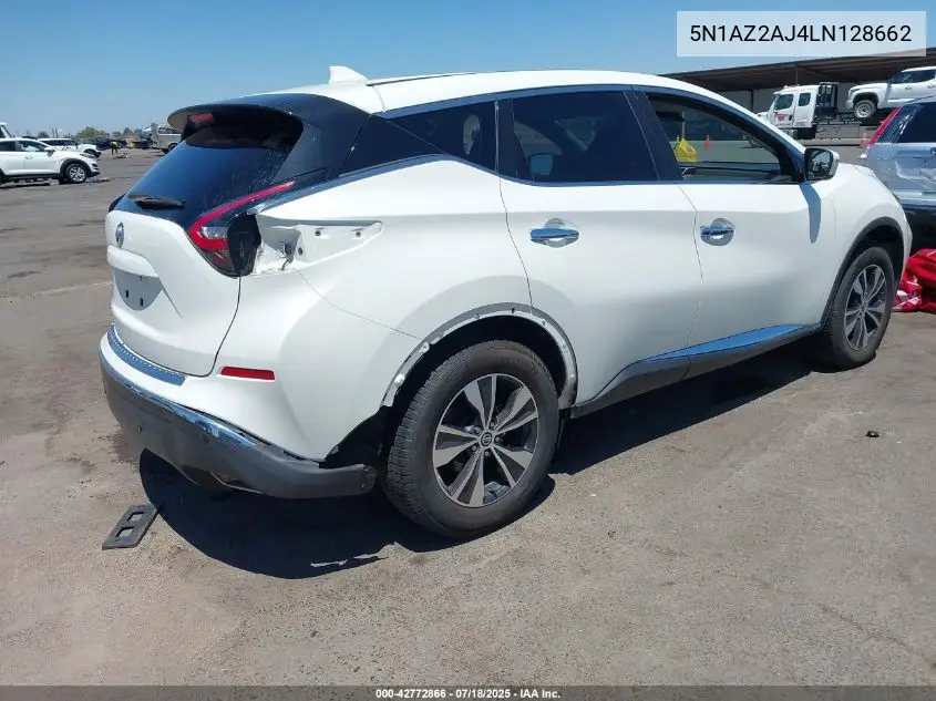 2020 Nissan Murano S Fwd VIN: 5N1AZ2AJ4LN128662 Lot: 42772866