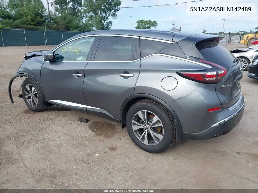 2020 Nissan Murano S Intelligent Awd VIN: 5N1AZ2AS8LN142489 Lot: 42776331