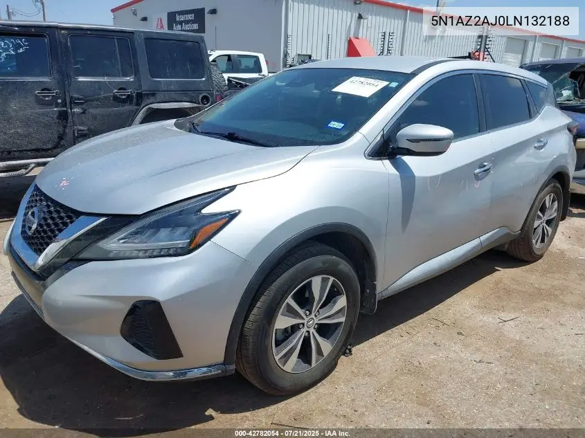 2020 Nissan Murano S Fwd VIN: 5N1AZ2AJ0LN132188 Lot: 42782054