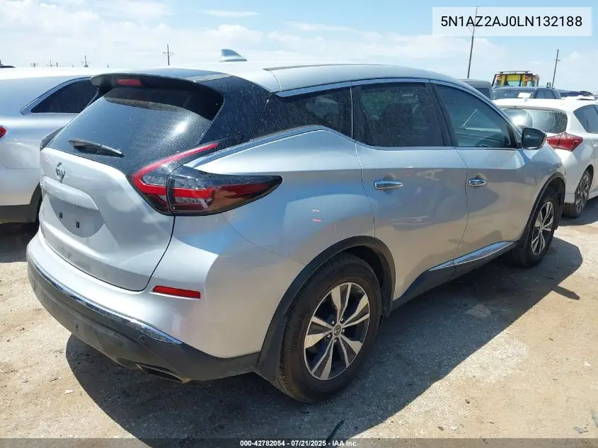 2020 Nissan Murano S Fwd VIN: 5N1AZ2AJ0LN132188 Lot: 42782054