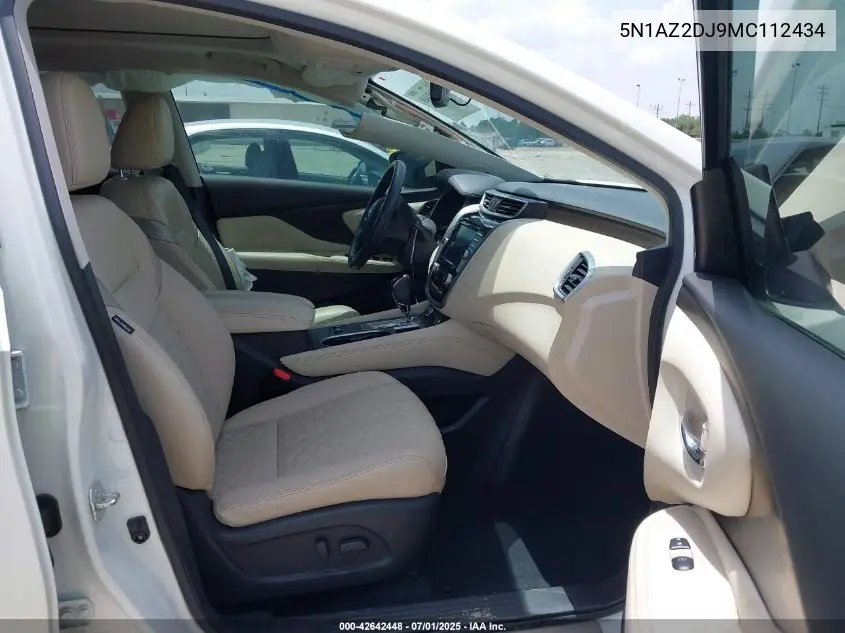 2021 Nissan Murano Platinum Fwd VIN: 5N1AZ2DJ9MC112434 Lot: 42642448