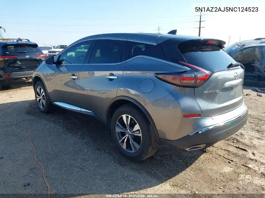 2022 Nissan Murano S Fwd VIN: 5N1AZ2AJ5NC124523 Lot: 42764715