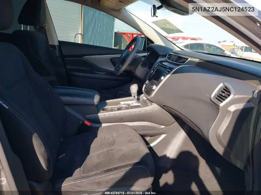 2022 Nissan Murano S Fwd VIN: 5N1AZ2AJ5NC124523 Lot: 42764715