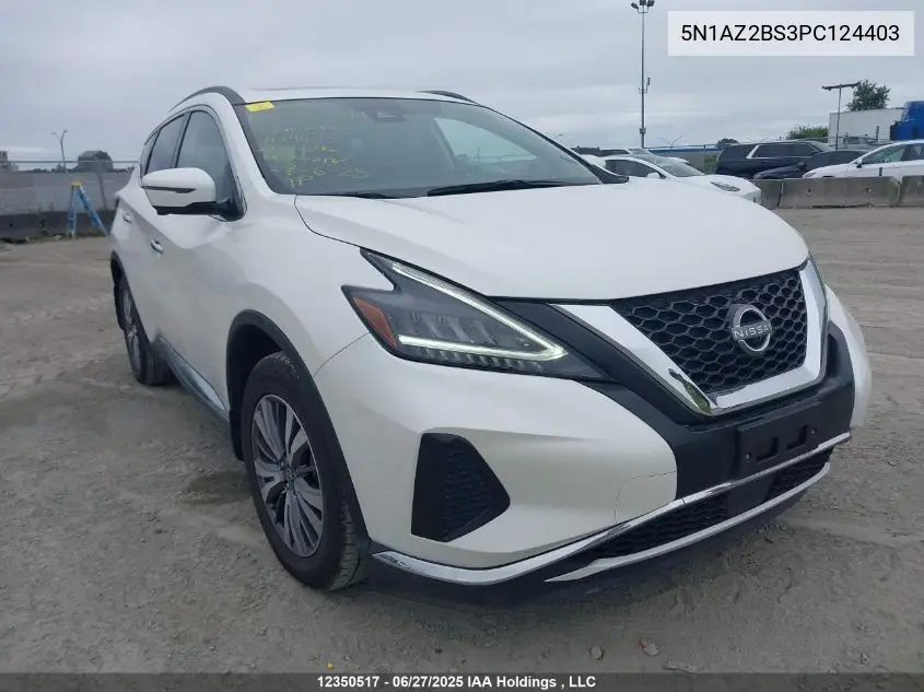 2023 Nissan Murano Sv VIN: 5N1AZ2BS3PC124403 Lot: 12350517