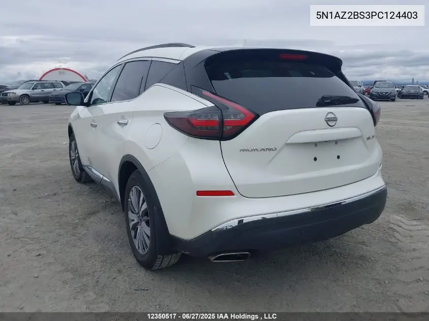 2023 Nissan Murano Sv VIN: 5N1AZ2BS3PC124403 Lot: 12350517