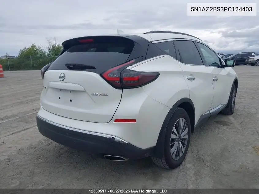 2023 Nissan Murano Sv VIN: 5N1AZ2BS3PC124403 Lot: 12350517