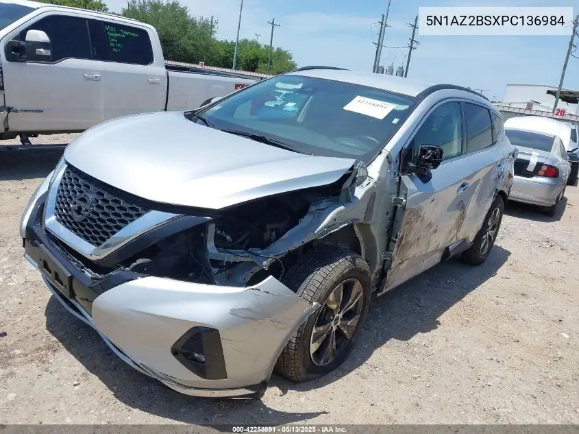 2023 Nissan Murano Sv Intelligent Awd VIN: 5N1AZ2BSXPC136984 Lot: 42258891