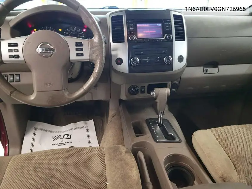 1n6ad0ev0gn726965 1N6AD0EV0GN726965 2016 Nissan Frontier S/Sv/Sl/Pro-4X