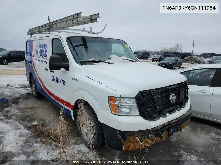 2012 Nissan Nv 2500/3500 VIN: 1N6AF0KY6CN111954 Lot: 12255379