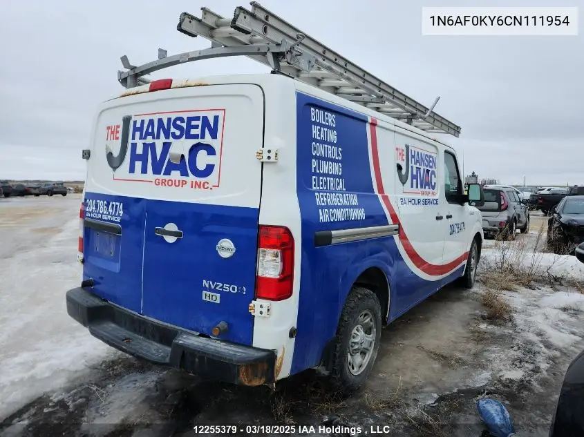 2012 Nissan Nv 2500/3500 VIN: 1N6AF0KY6CN111954 Lot: 12255379