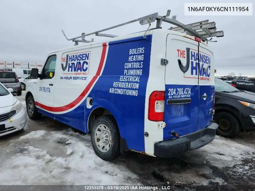 2012 Nissan Nv 2500/3500 VIN: 1N6AF0KY6CN111954 Lot: 12255379