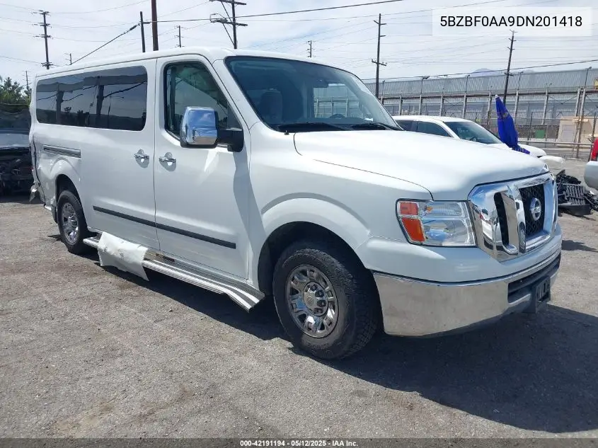 2013 Nissan Nv Passenger Nv3500 Hd Sv V6 VIN: 5BZBF0AA9DN201418 Lot: 42191194