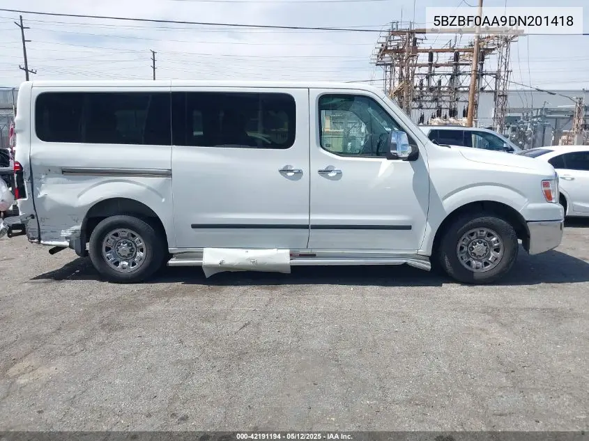 2013 Nissan Nv Passenger Nv3500 Hd Sv V6 VIN: 5BZBF0AA9DN201418 Lot: 42191194