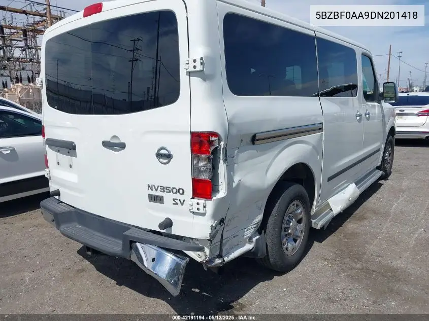 2013 Nissan Nv Passenger Nv3500 Hd Sv V6 VIN: 5BZBF0AA9DN201418 Lot: 42191194