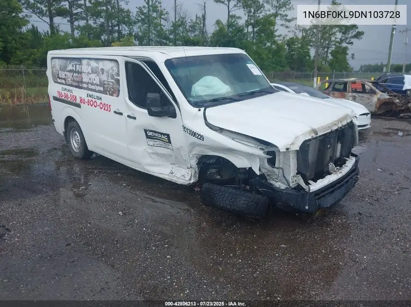 2013 Nissan Nv Cargo Nv1500 S V6 VIN: 1N6BF0KL9DN103728 Lot: 42806213