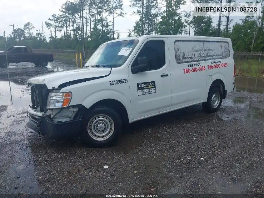 2013 Nissan Nv Cargo Nv1500 S V6 VIN: 1N6BF0KL9DN103728 Lot: 42806213