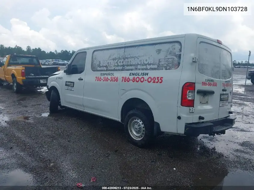 2013 Nissan Nv Cargo Nv1500 S V6 VIN: 1N6BF0KL9DN103728 Lot: 42806213