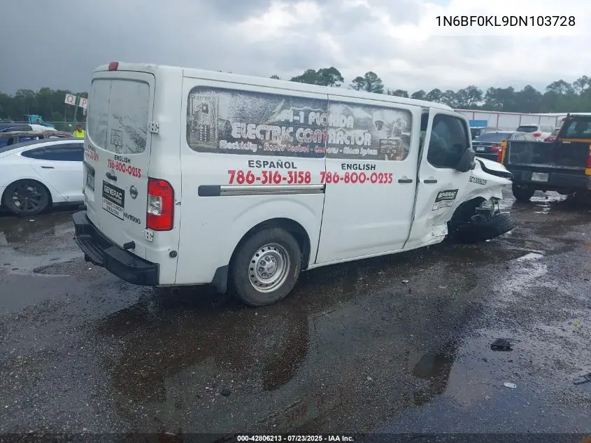 2013 Nissan Nv Cargo Nv1500 S V6 VIN: 1N6BF0KL9DN103728 Lot: 42806213