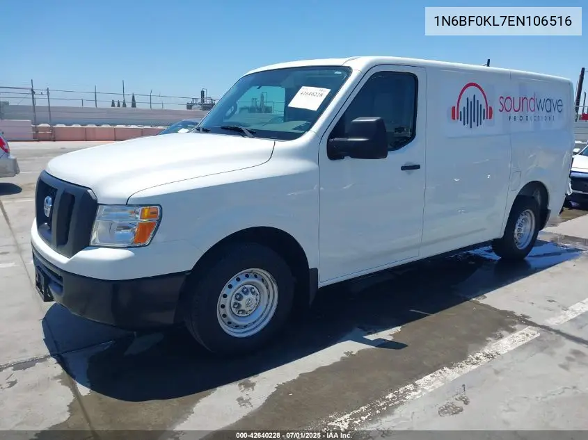 2014 Nissan Nv Cargo Nv1500 S V6 VIN: 1N6BF0KL7EN106516 Lot: 42640228