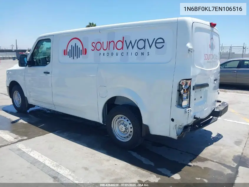 2014 Nissan Nv Cargo Nv1500 S V6 VIN: 1N6BF0KL7EN106516 Lot: 42640228