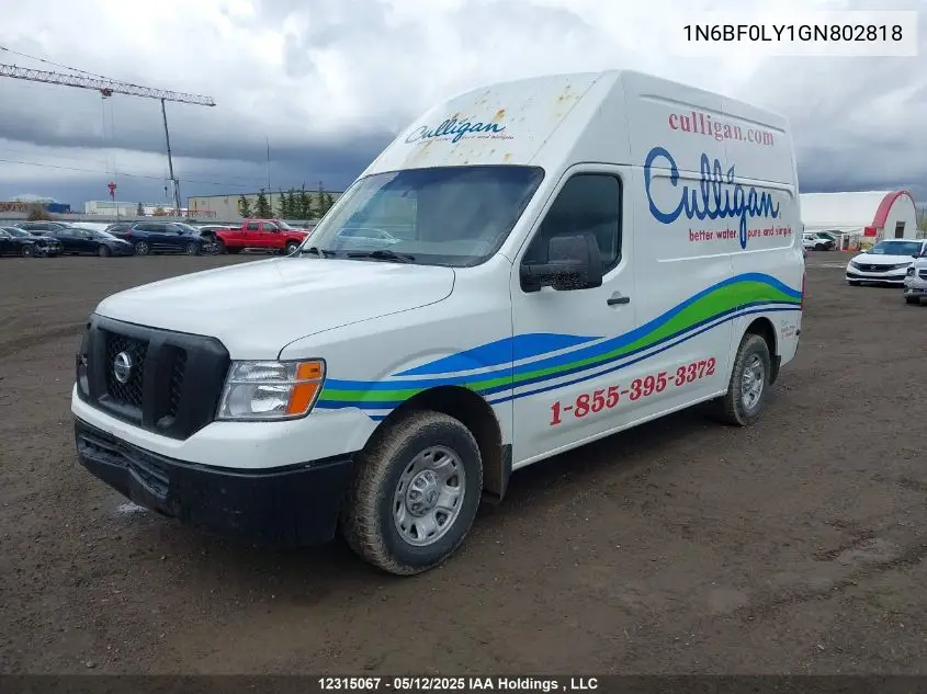 2016 Nissan Nv 2500 S/2500 Sv/2500 Sl VIN: 1N6BF0LY1GN802818 Lot: 12315067