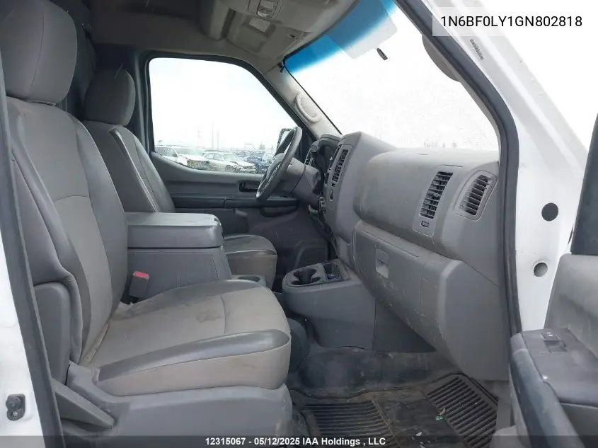 2016 Nissan Nv 2500 S/2500 Sv/2500 Sl VIN: 1N6BF0LY1GN802818 Lot: 12315067