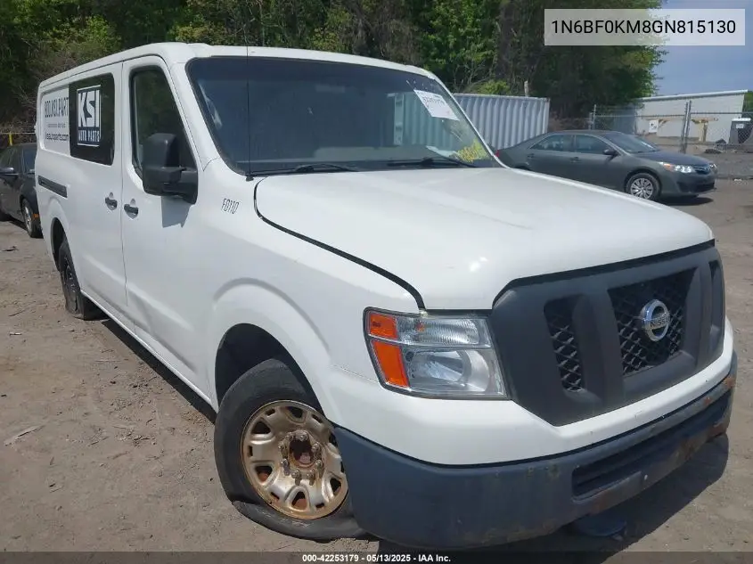 2016 Nissan Nv Cargo Nv1500 S V6 VIN: 1N6BF0KM8GN815130 Lot: 42253179