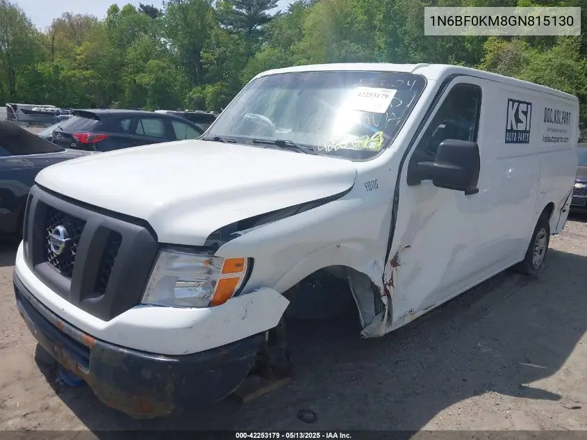 2016 Nissan Nv Cargo Nv1500 S V6 VIN: 1N6BF0KM8GN815130 Lot: 42253179