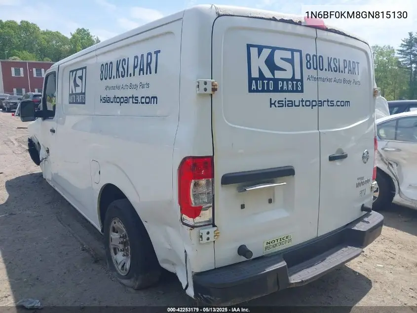 2016 Nissan Nv Cargo Nv1500 S V6 VIN: 1N6BF0KM8GN815130 Lot: 42253179