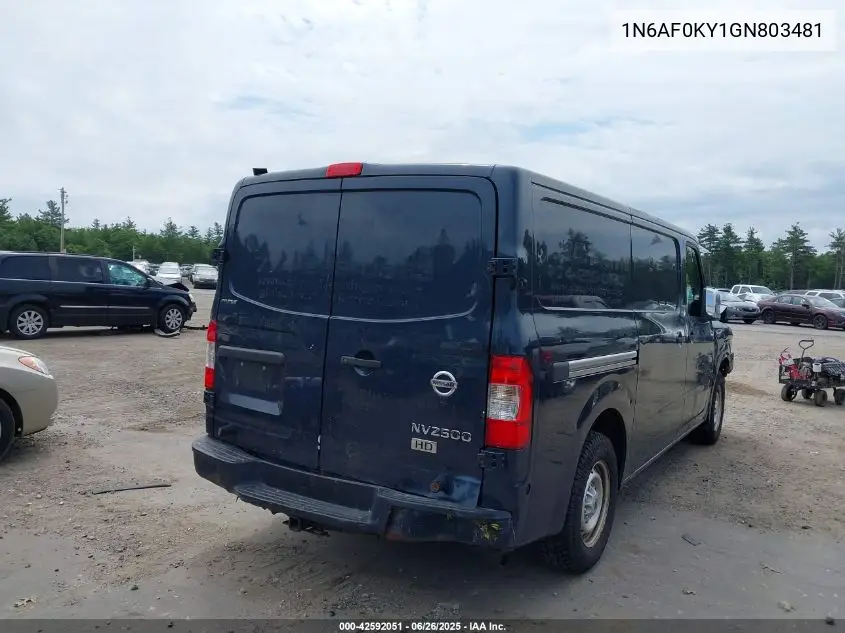 2016 Nissan Nv Cargo Nv2500 Hd S V8 VIN: 1N6AF0KY1GN803481 Lot: 42592051