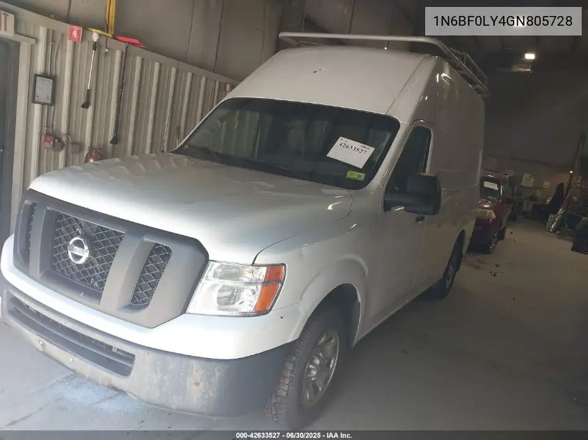 2016 Nissan Nv Cargo Nv2500 Hd Sv V6 VIN: 1N6BF0LY4GN805728 Lot: 42633527