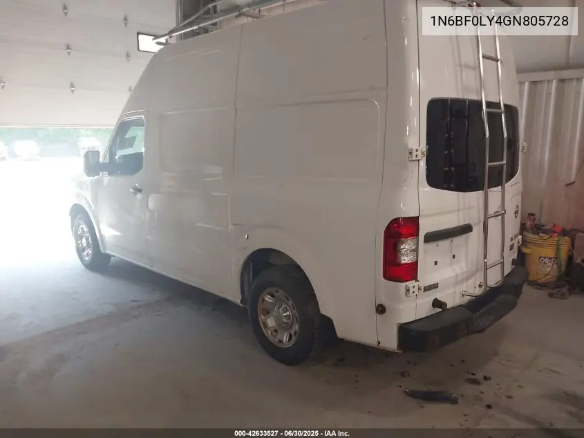 2016 Nissan Nv Cargo Nv2500 Hd Sv V6 VIN: 1N6BF0LY4GN805728 Lot: 42633527