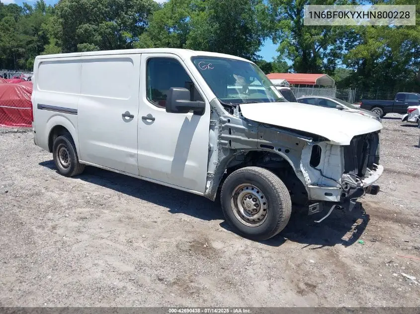2017 Nissan Nv Cargo Nv2500 Hd S V6 VIN: 1N6BF0KYXHN800228 Lot: 42690438
