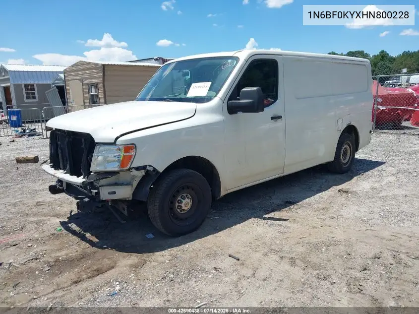 2017 Nissan Nv Cargo Nv2500 Hd S V6 VIN: 1N6BF0KYXHN800228 Lot: 42690438