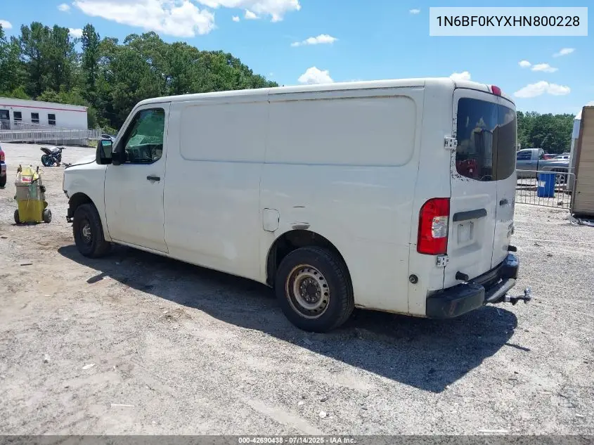 2017 Nissan Nv Cargo Nv2500 Hd S V6 VIN: 1N6BF0KYXHN800228 Lot: 42690438