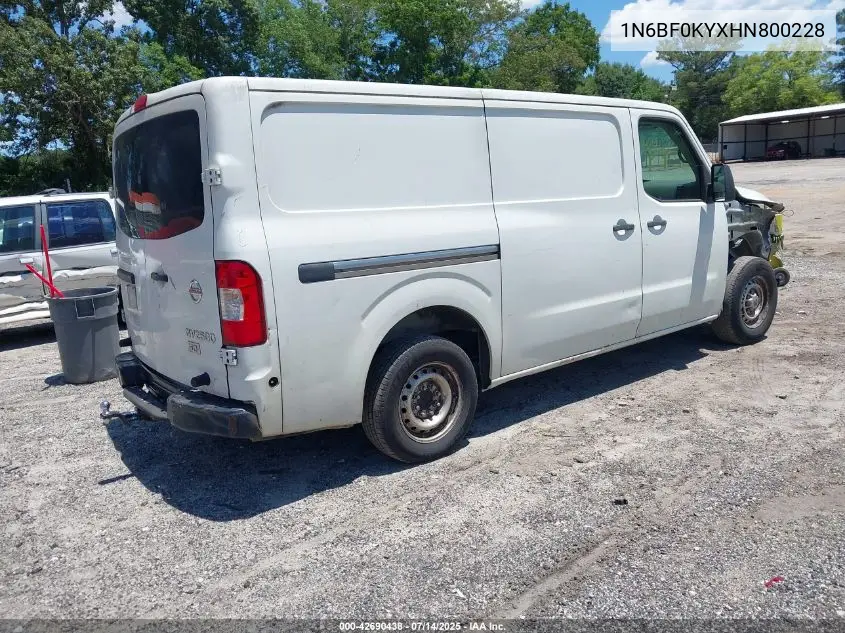 2017 Nissan Nv Cargo Nv2500 Hd S V6 VIN: 1N6BF0KYXHN800228 Lot: 42690438