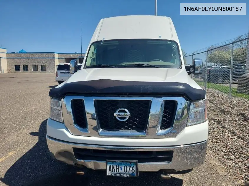 2018 Nissan Nv 2500 S/Sv/2500 Sl/S/Sv/Sl VIN: 1N6AF0LY0JN800187 Lot: 42616058