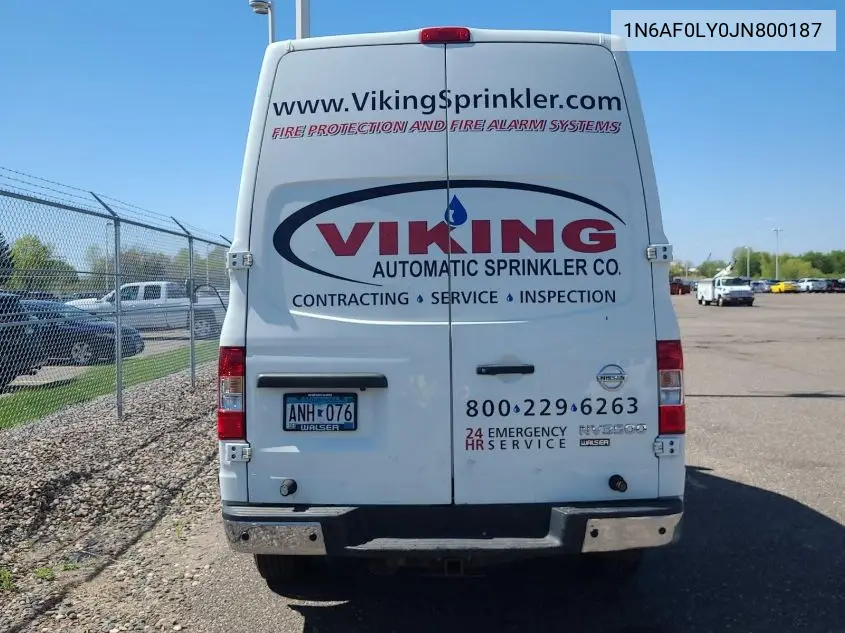2018 Nissan Nv 2500 S/Sv/2500 Sl/S/Sv/Sl VIN: 1N6AF0LY0JN800187 Lot: 42616058