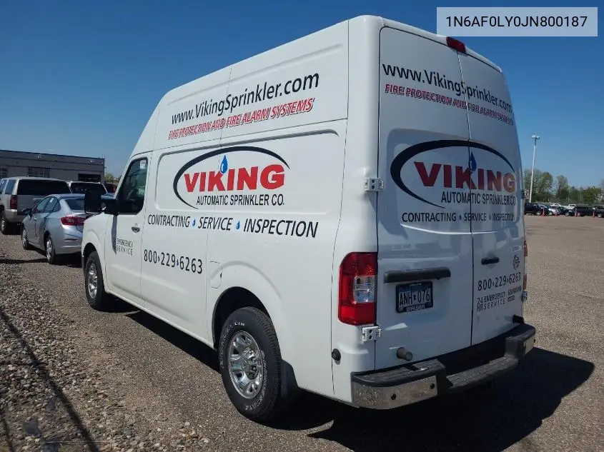 2018 Nissan Nv 2500 S/Sv/2500 Sl/S/Sv/Sl VIN: 1N6AF0LY0JN800187 Lot: 42616058