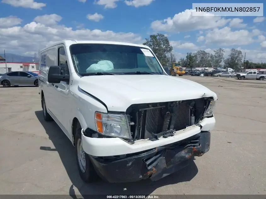 2020 Nissan Nv Cargo Nv1500 S Standard Roof V6 VIN: 1N6BF0KMXLN802857 Lot: 42217563