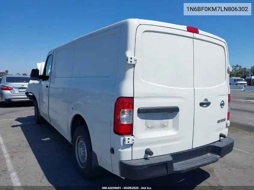 2020 Nissan Nv Cargo Nv1500 S Standard Roof V6 VIN: 1N6BF0KM7LN806302 Lot: 42239491