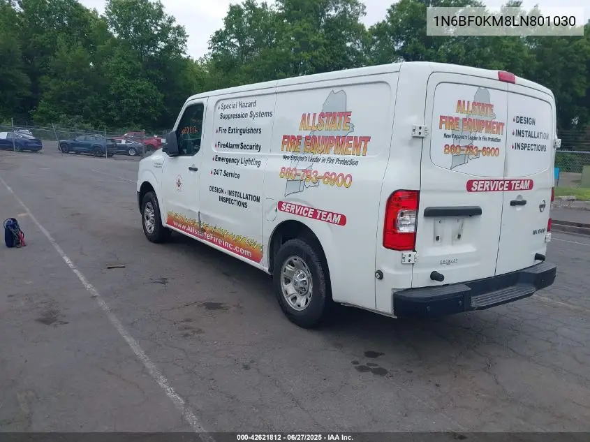 2020 Nissan Nv Cargo Nv1500 Sv Standard Roof V6 VIN: 1N6BF0KM8LN801030 Lot: 42621812